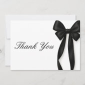 She's Tying the Knot Black Bow Bridal Shower サンキューカード (正面)