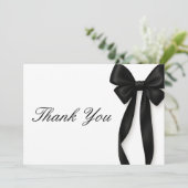 She's Tying the Knot Black Bow Bridal Shower サンキューカード (スタンド正面)