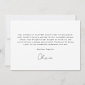 She's Tying the Knot Black Bow Bridal Shower サンキューカード (裏面)