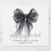 Shes Tying The Knot Black Bow Bridal Shower スパークリングワインラベル (シングルラベル)