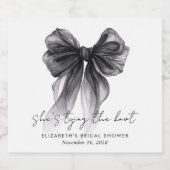 Shes Tying The Knot Black Bow Bridal Shower スパークリングワインラベル (シングルラベル)
