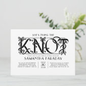 She's Tying The Knot Black Bow Bridal Shower 招待状 (スタンド正面)