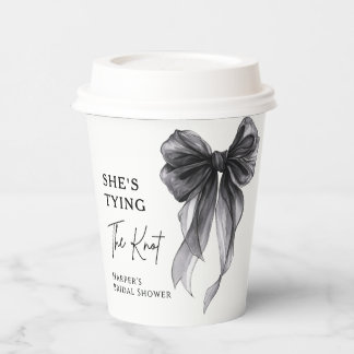 She's Tying The Knot Black Bow Bridal Shower 紙コップ