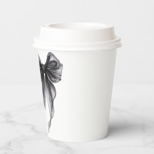 She's Tying The Knot Black Bow Bridal Shower 紙コップ (裏面)