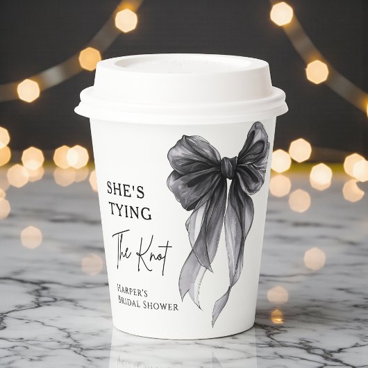 She's Tying The Knot Black Bow Bridal Shower 紙コップ