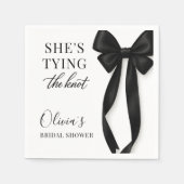 She's Tying The Knot Black Bow Party スタンダードカクテルナプキン (正面)