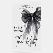 She's Tying The Knot Black Bow Welcome Sign アクリルサイン (傾斜)