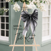 She's Tying The Knot Black Bow Welcome Sign アクリルサイン