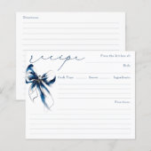 She's Tying the Knot Blue Bow Bridal Recipe Card (正面/裏面)