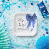She's Tying The Knot Blue Bow Bridal Shower ペーパープレート (パーティー)