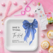 She's Tying The Knot Blue Bow Bridal Shower ペーパープレート (パーティー)