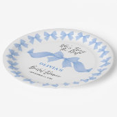 She's Tying the Knot Blue Bow Bridal Shower ペーパープレート (アングル)