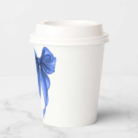 She's Tying The Knot Blue Bow Bridal Shower 紙コップ (裏面)