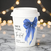 She's Tying The Knot Blue Bow Bridal Shower 紙コップ