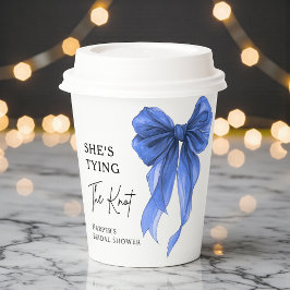 She's Tying The Knot Blue Bow Bridal Shower 紙コップ