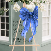 She's Tying The Knot Blue Bow Welcome Sign アクリルサイン