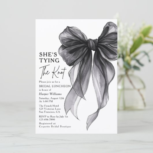 She's Tying The Knot Bow Bridal Luncheon 招待状 (スタンド正面)