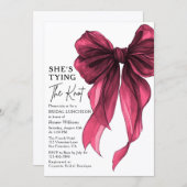 She's Tying The Knot Bow Bridal Luncheon 招待状 (正面/裏面)