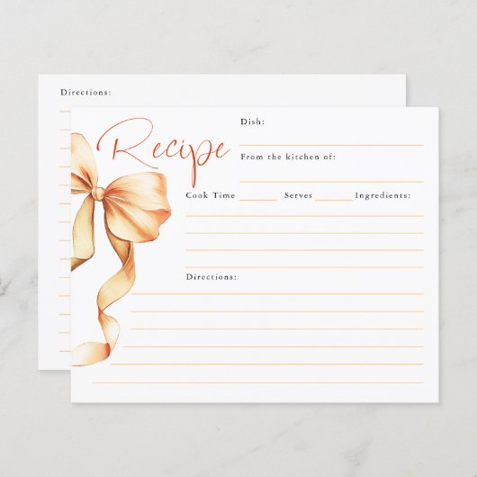 She's Tying the Knot Bow Bridal Recipe Card (正面/裏面)