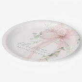 She's tying the knot Bow Bridal Shower ペーパープレート (アングル)