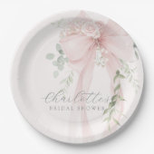 She's tying the knot Bow Bridal Shower ペーパープレート (正面)