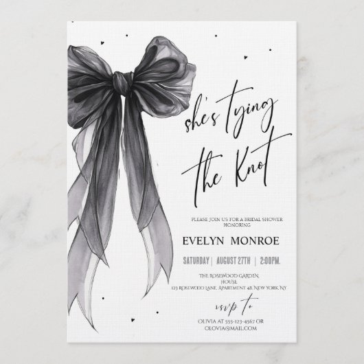 She's tying the knot Bridal shower  招待状 (正面)