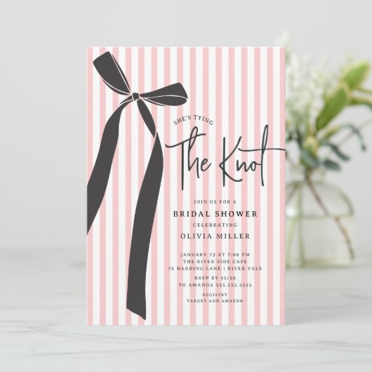 She's Tying The Knot Bridal Shower 招待状 (スタンド正面)