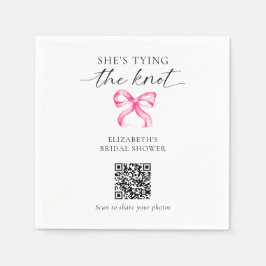 She's Tying the Knot Bridal Shower QR Photo Share スタンダードカクテルナプキン