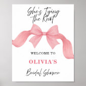 She's Tying the Knot Bridal Shower Welcome Sign ポスター (正面)