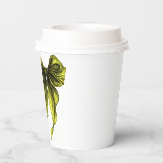 She's Tying The Knot Chartreuse Bow Bridal Shower 紙コップ (裏面)