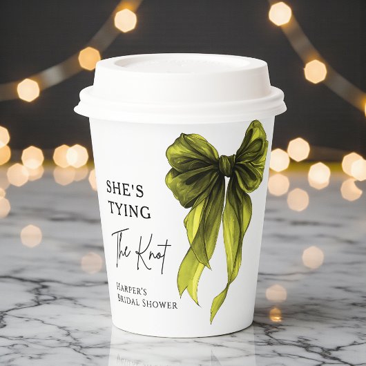 She's Tying The Knot Chartreuse Bow Bridal Shower 紙コップ
