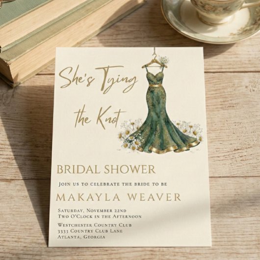 She's Tying the Knot Daisies Dress Bridal Shower 招待状