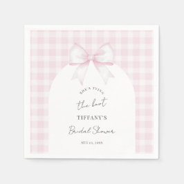 She's Tying The Knot Elegant Bow Bridal Shower スタンダードカクテルナプキン