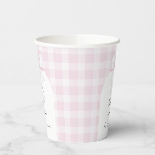 She's Tying The Knot Elegant Bow Bridal Shower 紙コップ (左)