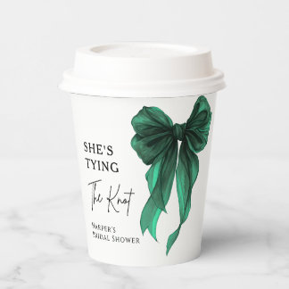 She's Tying The Knot Green Bow Bridal Shower 紙コップ