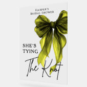 She's Tying The Knot Green Bow Welcome Sign アクリルサイン (傾斜)
