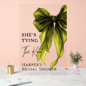 She's Tying The Knot Green Bow Welcome Sign アクリルサイン (ウェディング)