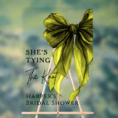 She's Tying The Knot Green Bow Welcome Sign アクリルサイン (ニュートラル)