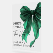 She's Tying The Knot Green Bow Welcome Sign アクリルサイン (傾斜)