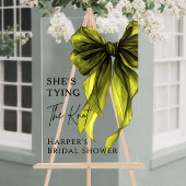 She's Tying The Knot Green Bow Welcome Sign アクリルサイン