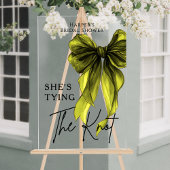 She's Tying The Knot Green Bow Welcome Sign アクリルサイン