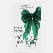 She's Tying The Knot Green Bow Welcome Sign アクリルサイン (傾斜)