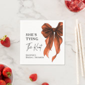 She's Tying The Knot Orange Bow Bridal Shower スタンダードカクテルナプキン (インサイチュ)