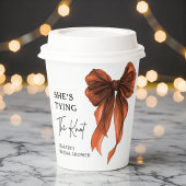 She's Tying The Knot Orange Bow Bridal Shower 紙コップ