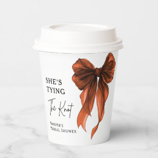 She's Tying The Knot Orange Bow Bridal Shower 紙コップ