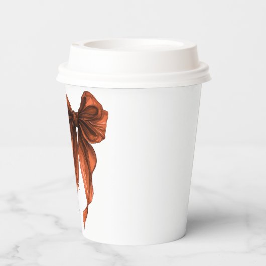 She's Tying The Knot Orange Bow Bridal Shower 紙コップ (裏面)