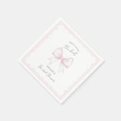 She's Tying The Knot Pink Blush Bow Bridal Shower スタンダードカクテルナプキン (角)
