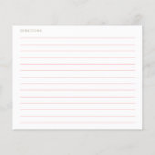 She's Tying the Knot Pink Bow Bridal Recipe Card (裏面)