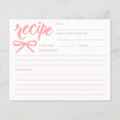 She's Tying the Knot Pink Bow Bridal Recipe Card (正面)
