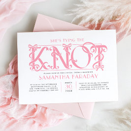 She's Tying The Knot Pink Bow Bridal Shower 招待状